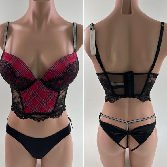 Victoria’s Secret Very Sexy Push Up Bra & Brazilian Bottom Set 34C / S - Picture 1 of 14